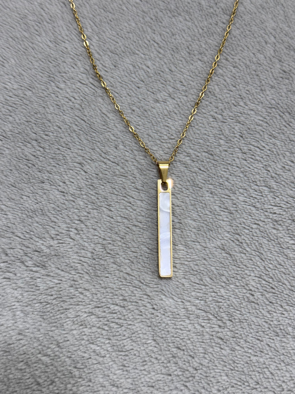 Original stainless steel necklace with opal bar