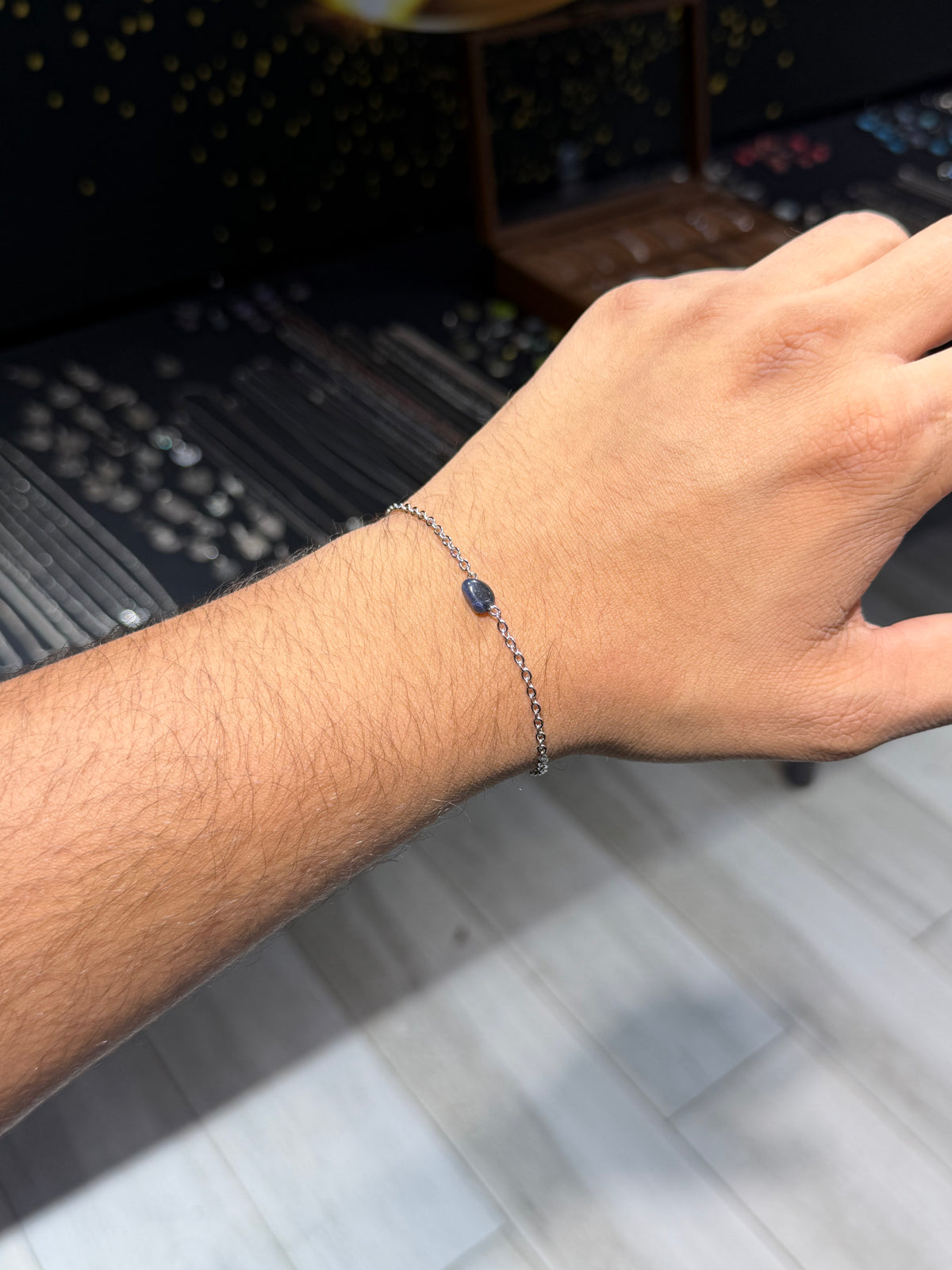 Blue Charm Chain Bracelet