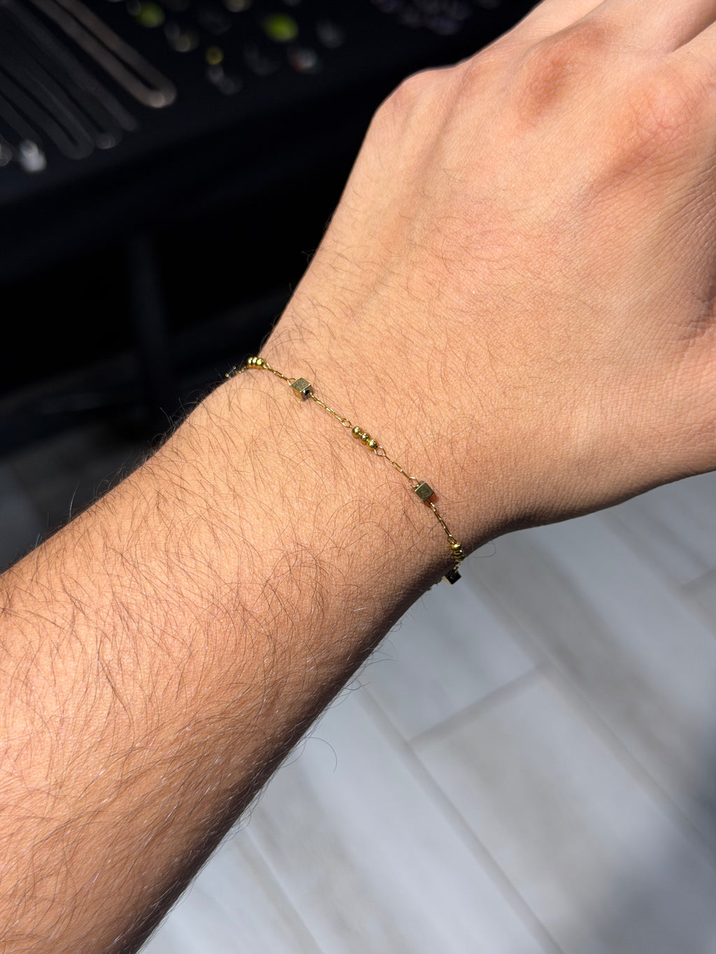 Golden Minimal Beaded Bracelet