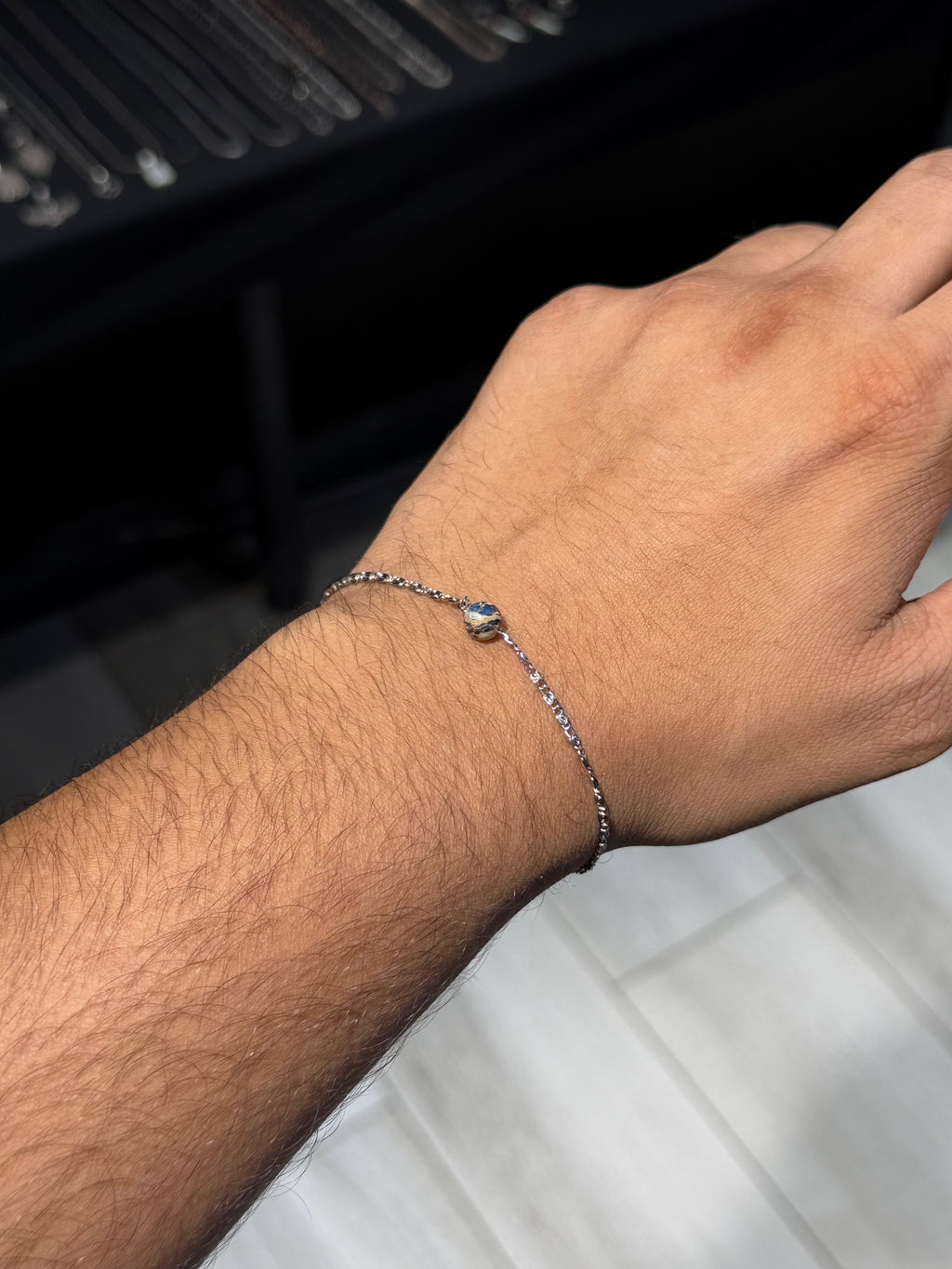 Blue Orbit Stainless Steel Bracelet