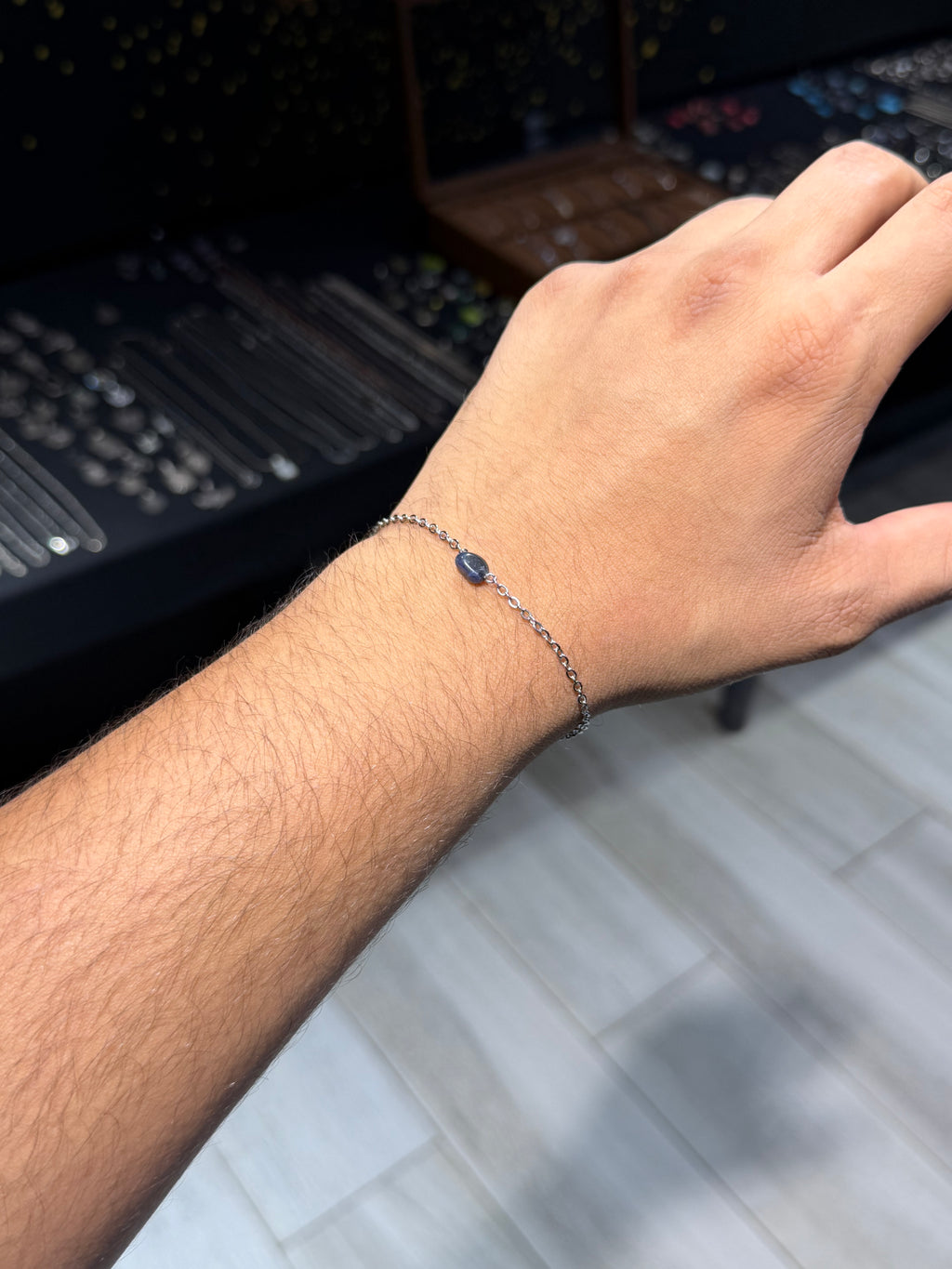 Blue Charm Chain Bracelet