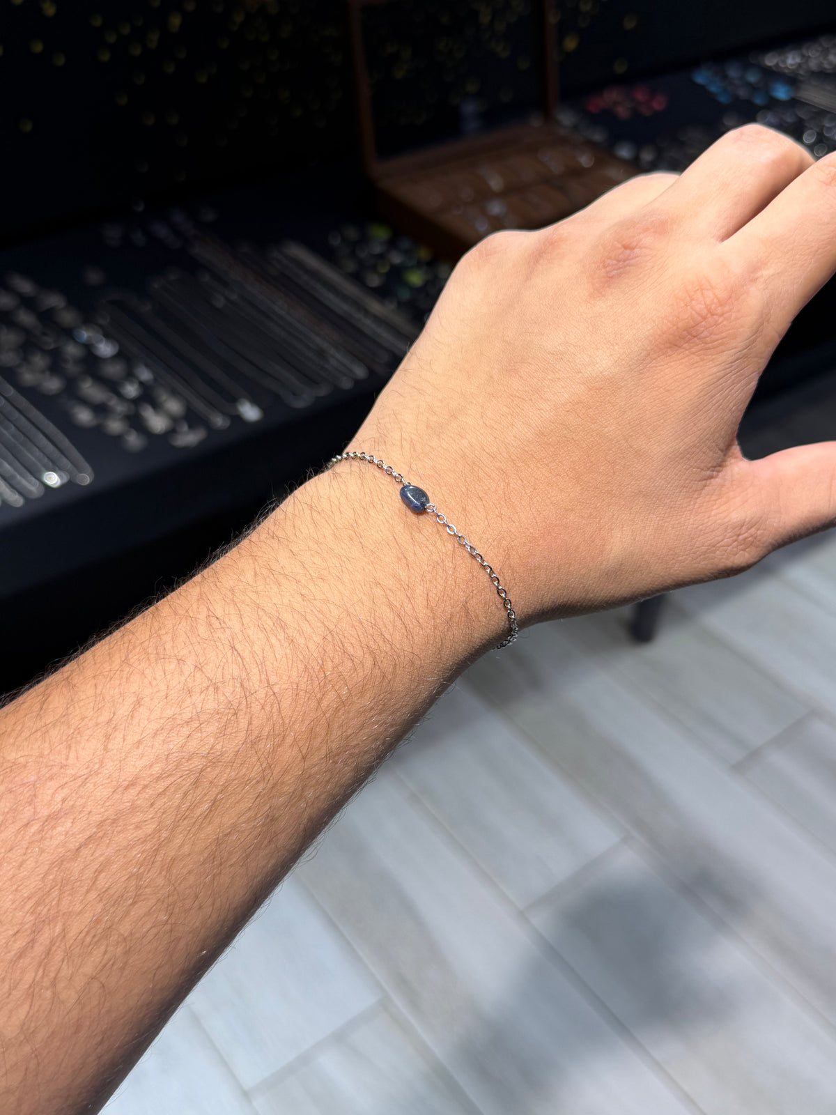 Blue Charm Chain Bracelet