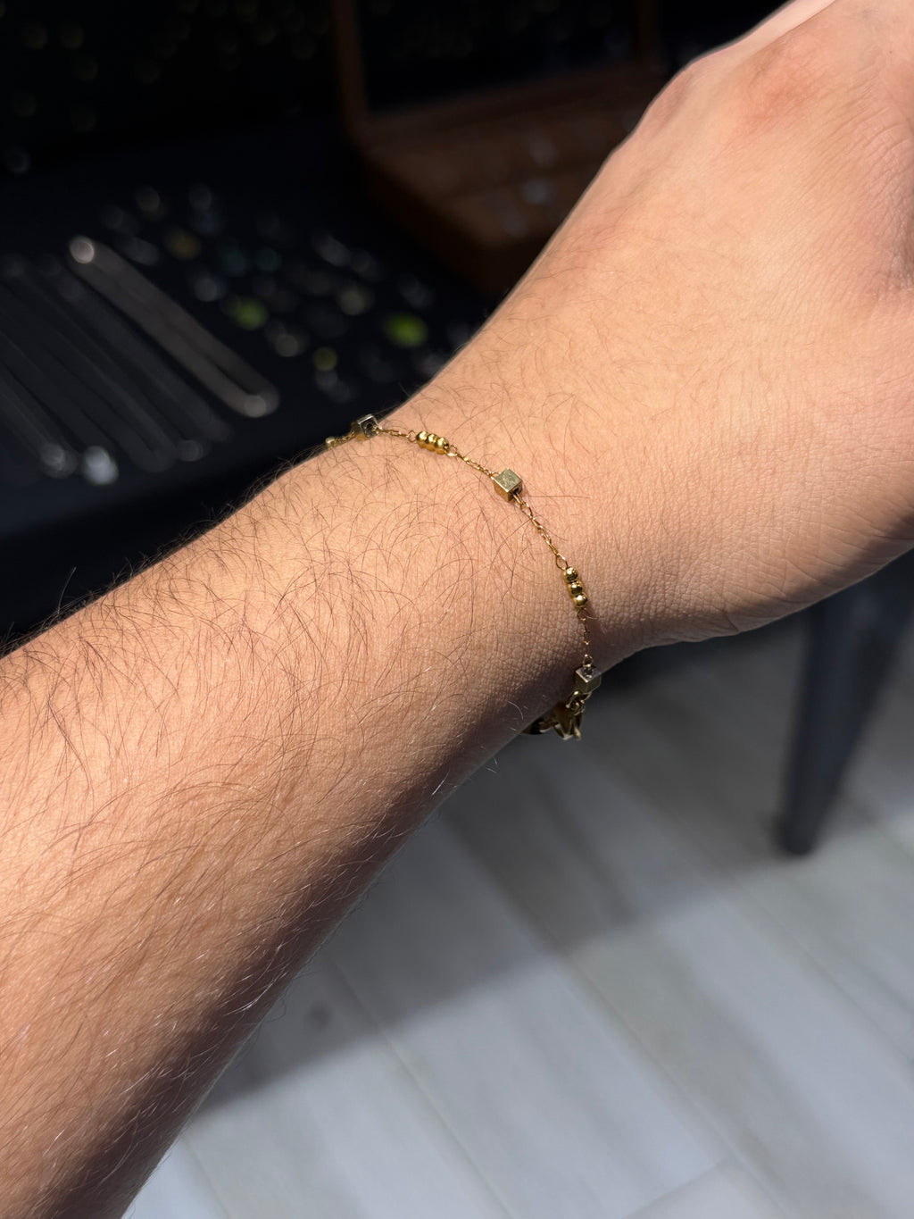 Golden Minimal Beaded Bracelet