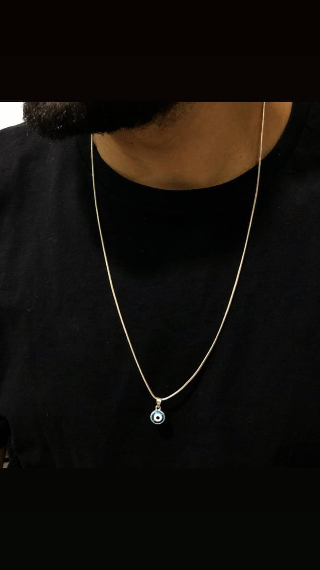 Italian Silver Evil Eye Necklace