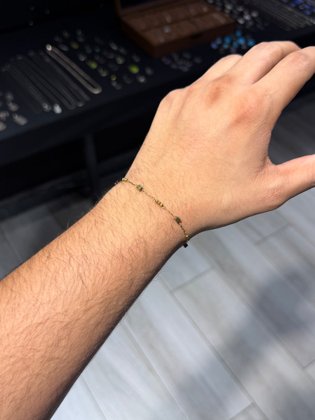 Golden Minimal Beaded Bracelet