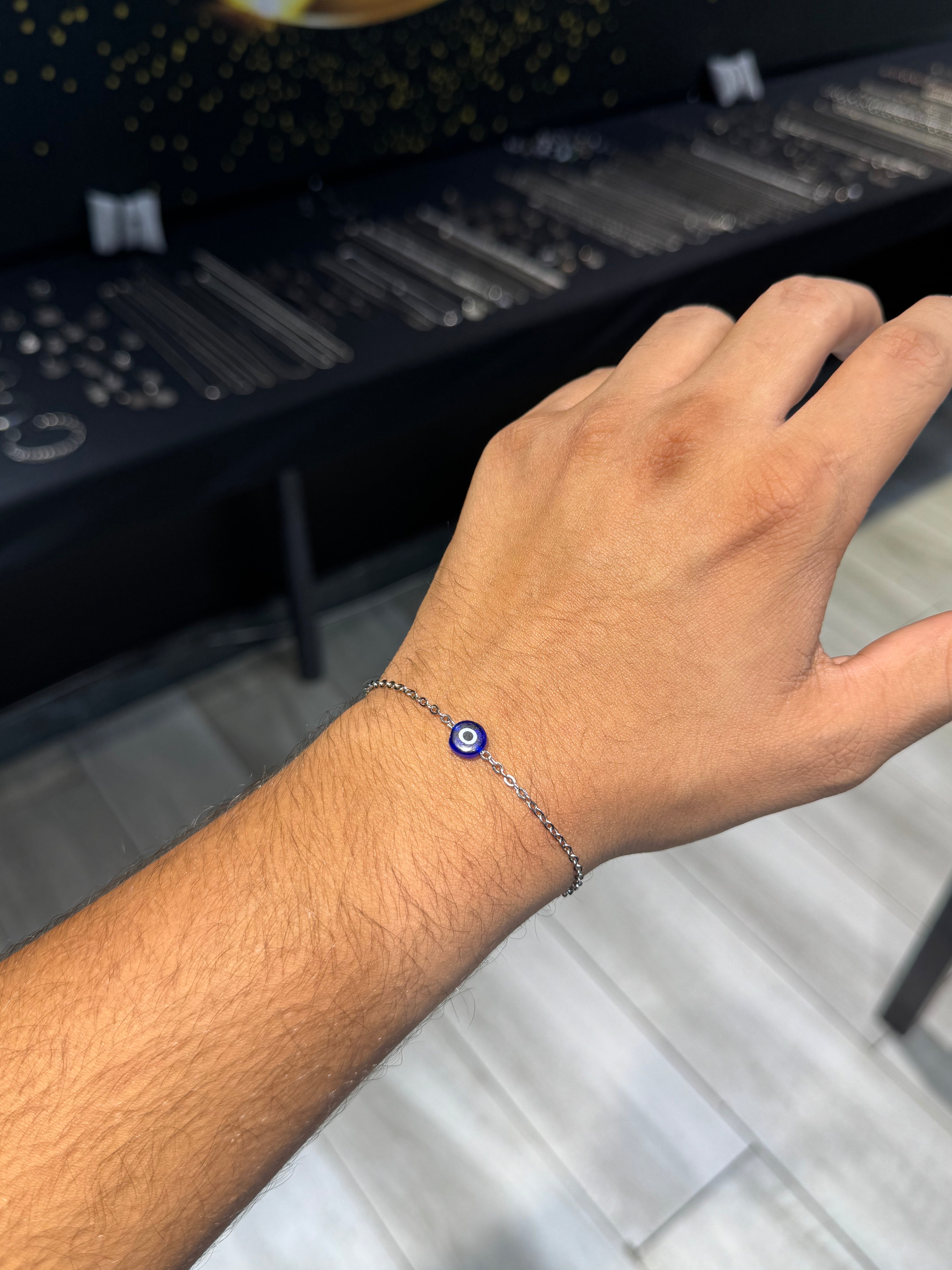 Original stainless steel bracelet with evil eye