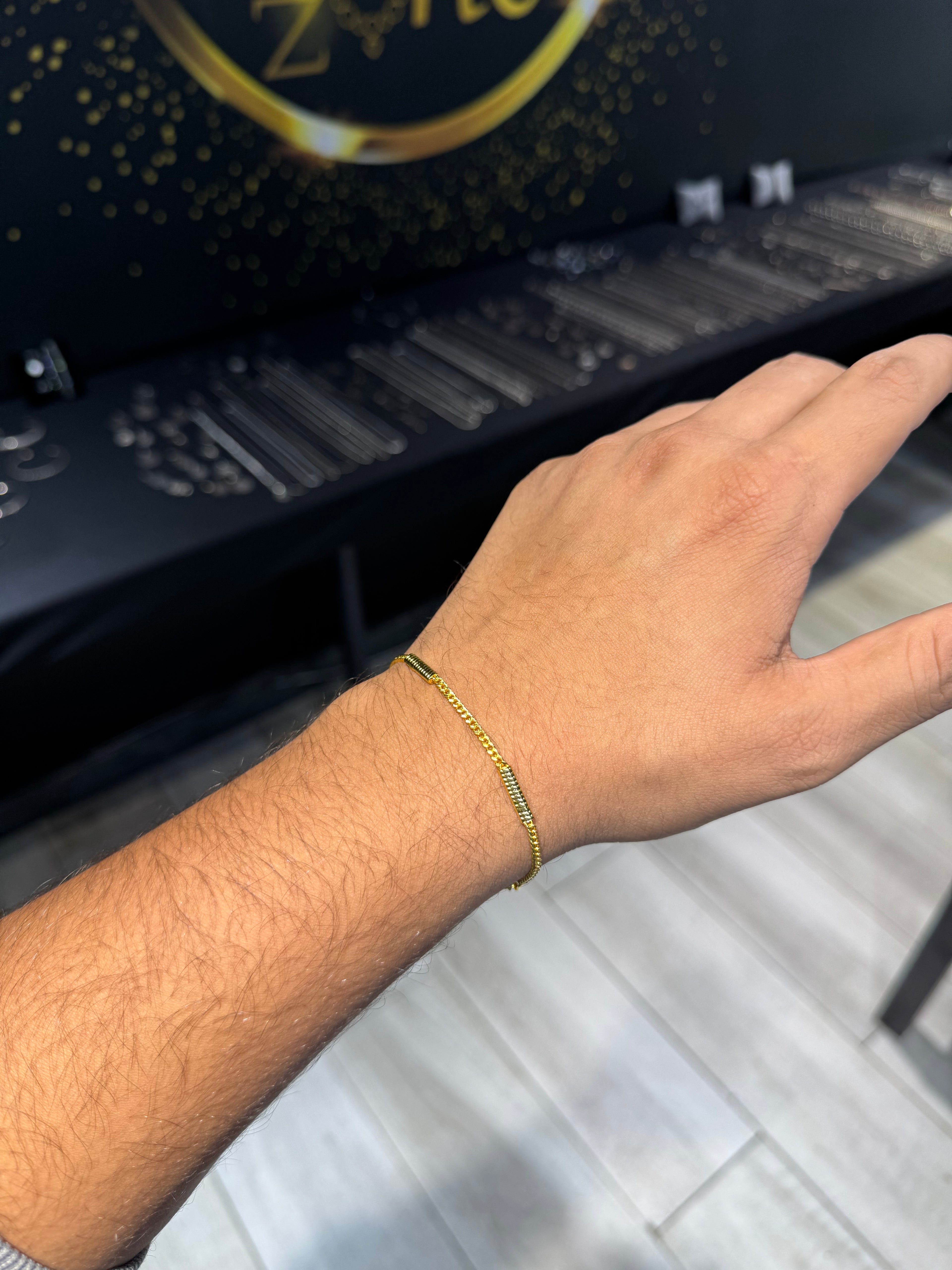 Original unique gourmet silver gold plated bracelet
