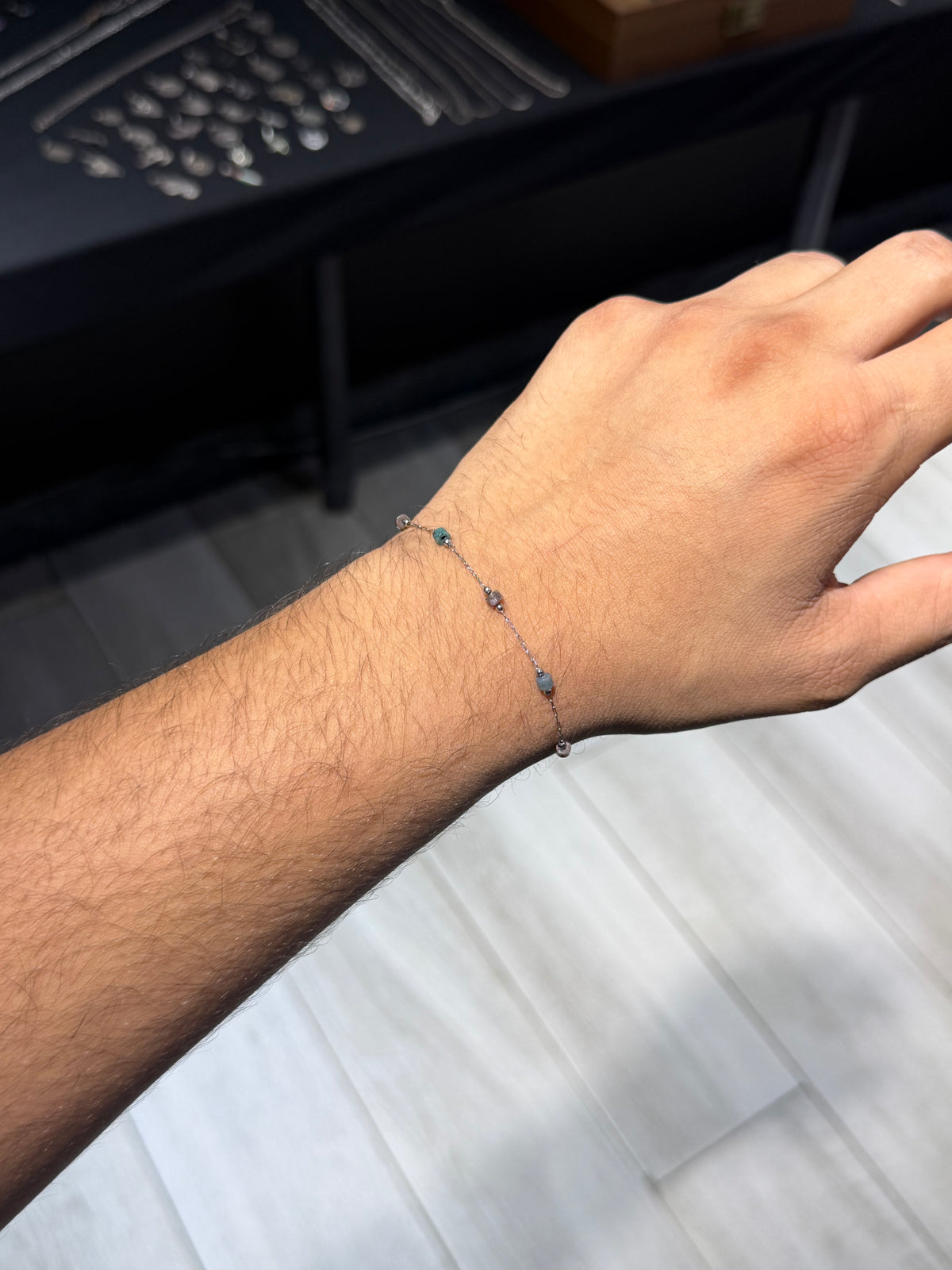Midnight Beadline Stainless Steel Bracelet