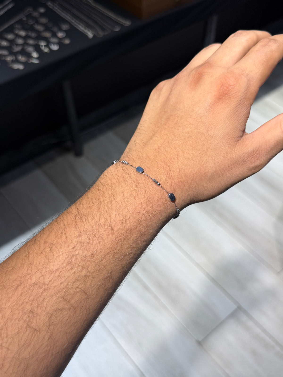 Geometric Beadline Stainless Steel Bracelet