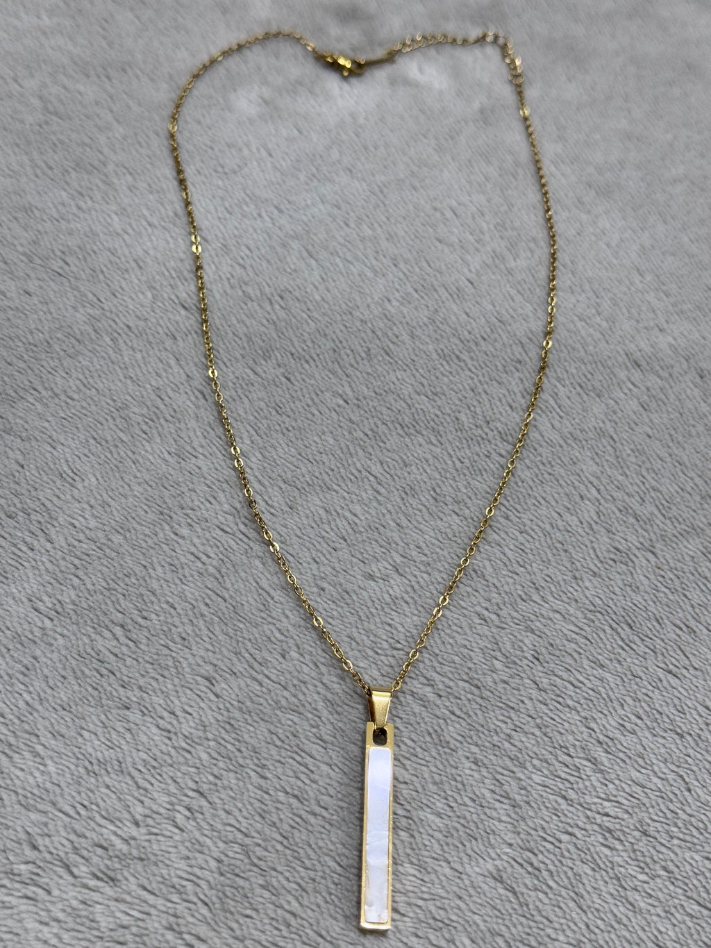 Original stainless steel necklace with opal bar