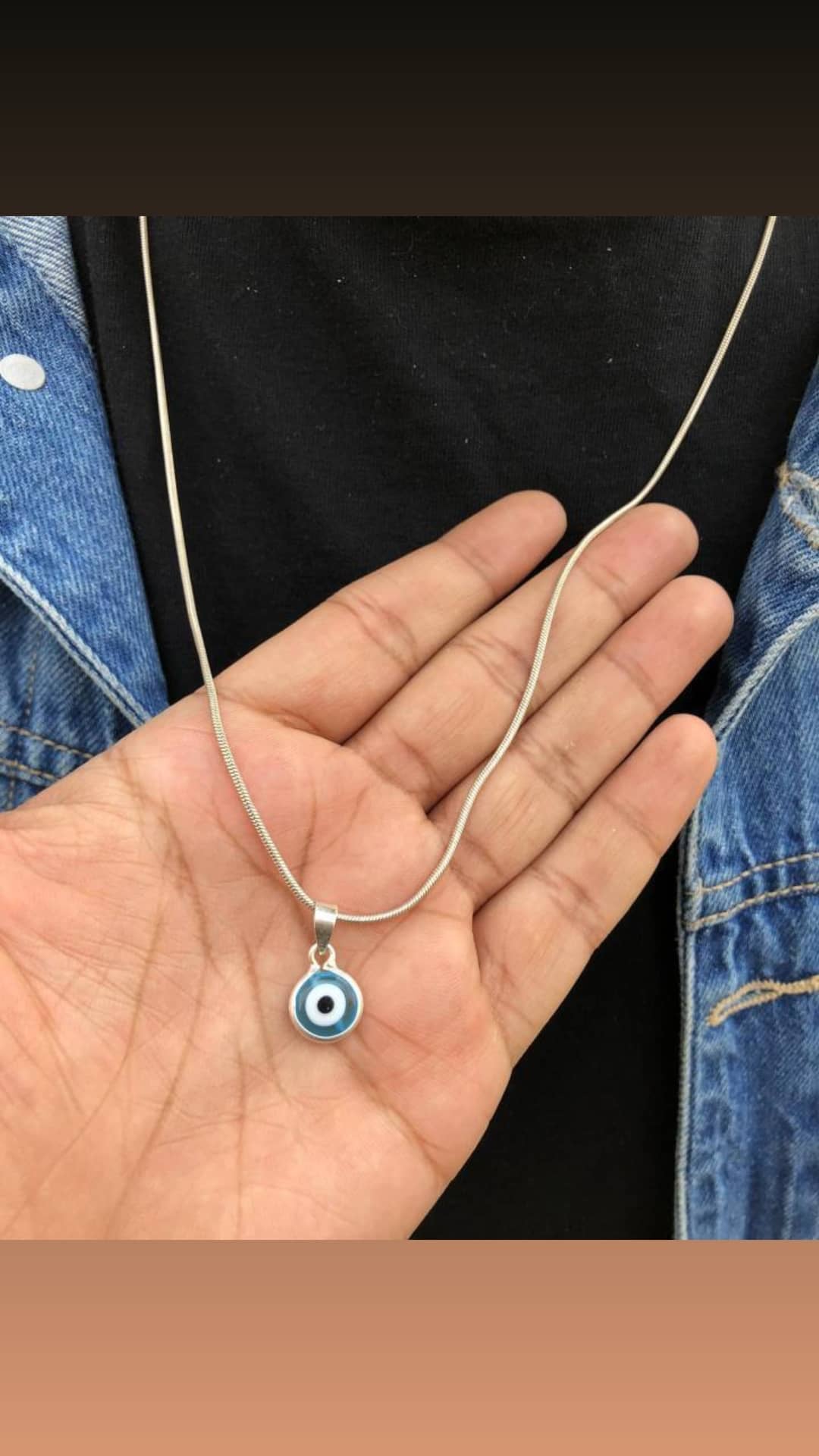 Italian Silver Evil Eye Necklace