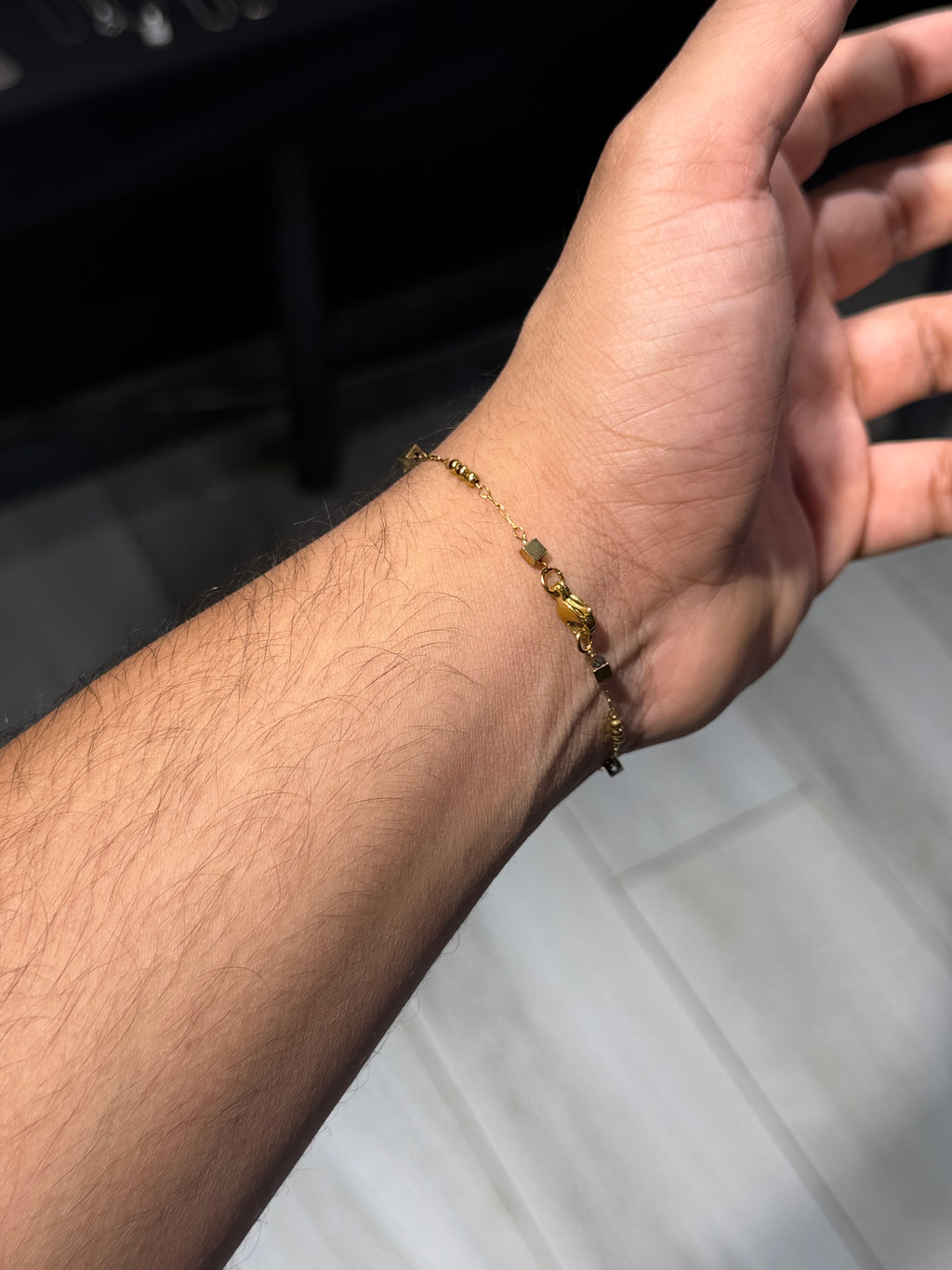 Golden Minimal Beaded Bracelet