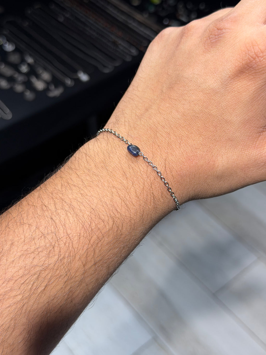 Blue Charm Chain Bracelet