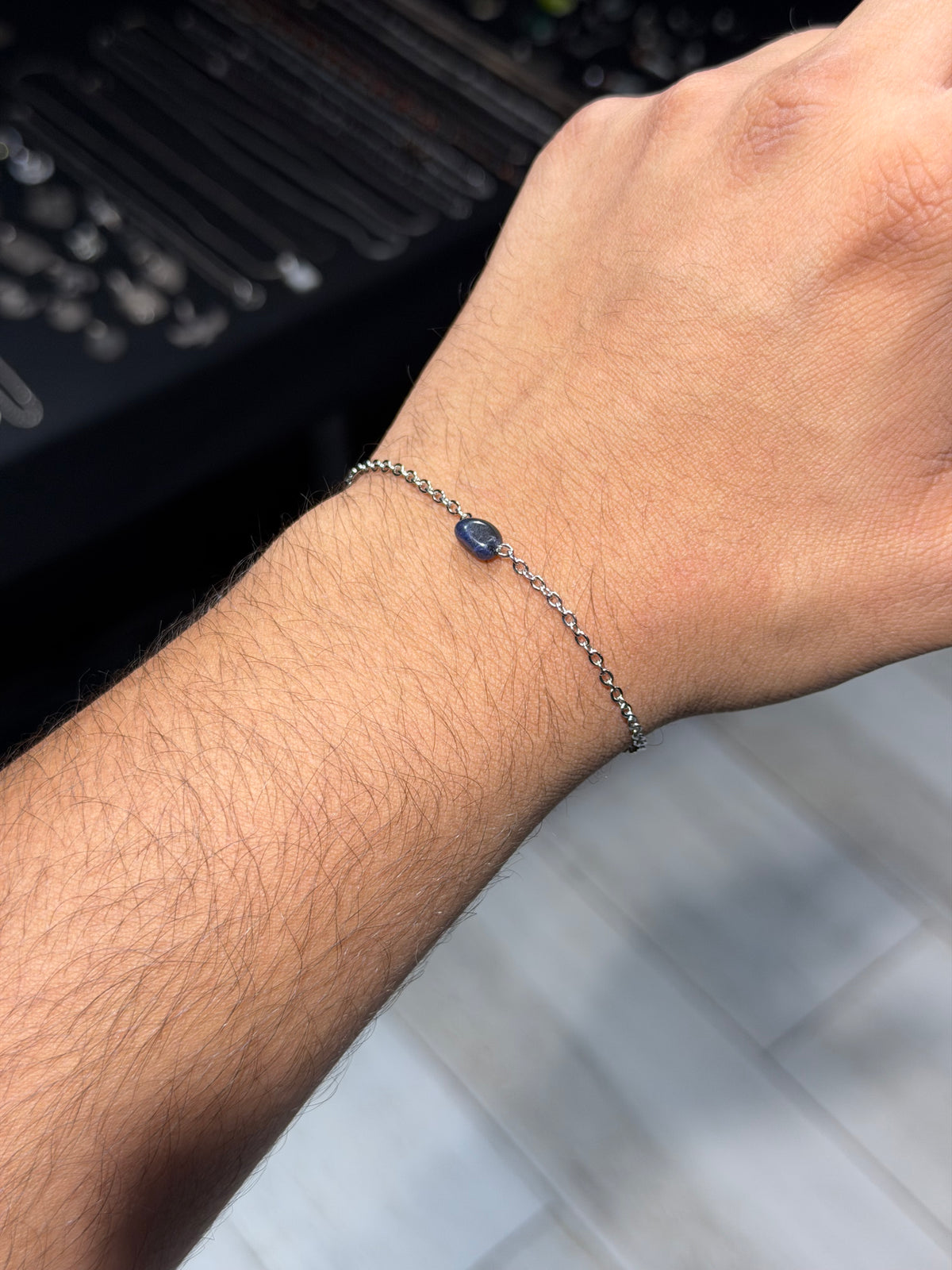 Blue Charm Chain Bracelet