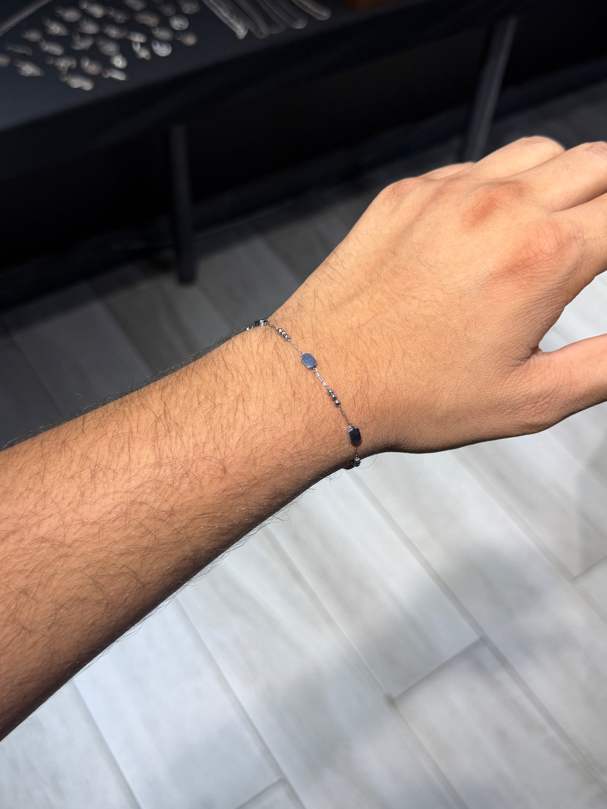 Geometric Beadline Stainless Steel Bracelet