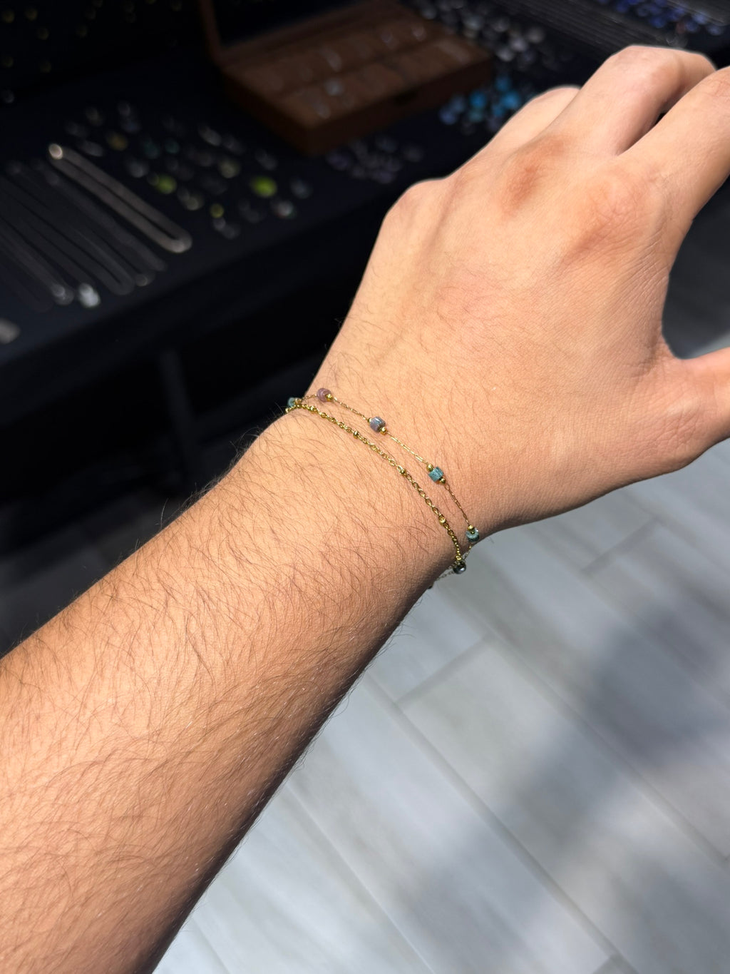 Turquoise Lilac gold Bracelet