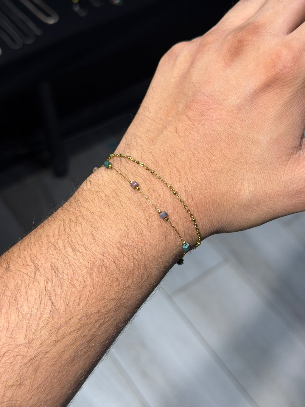 Turquoise Lilac gold Bracelet