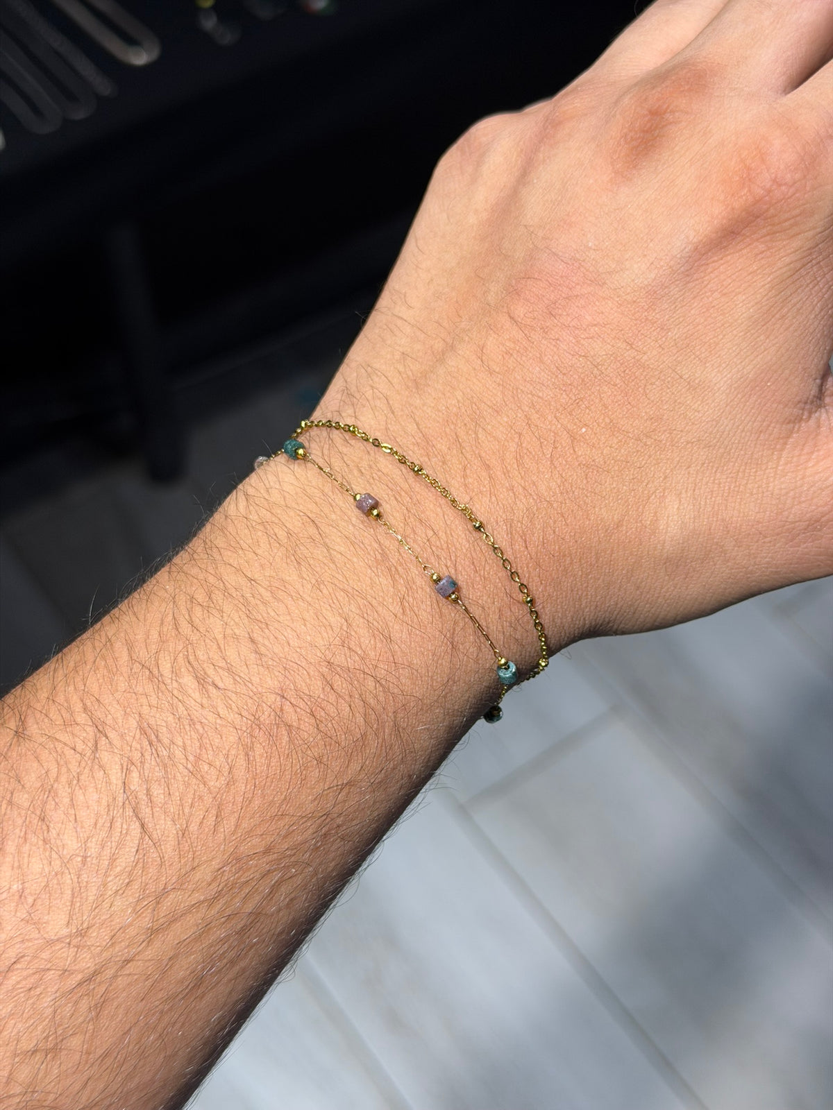Turquoise Lilac gold Bracelet