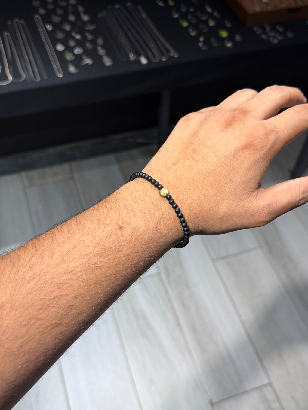 Brown Vein Beaded Bracelet