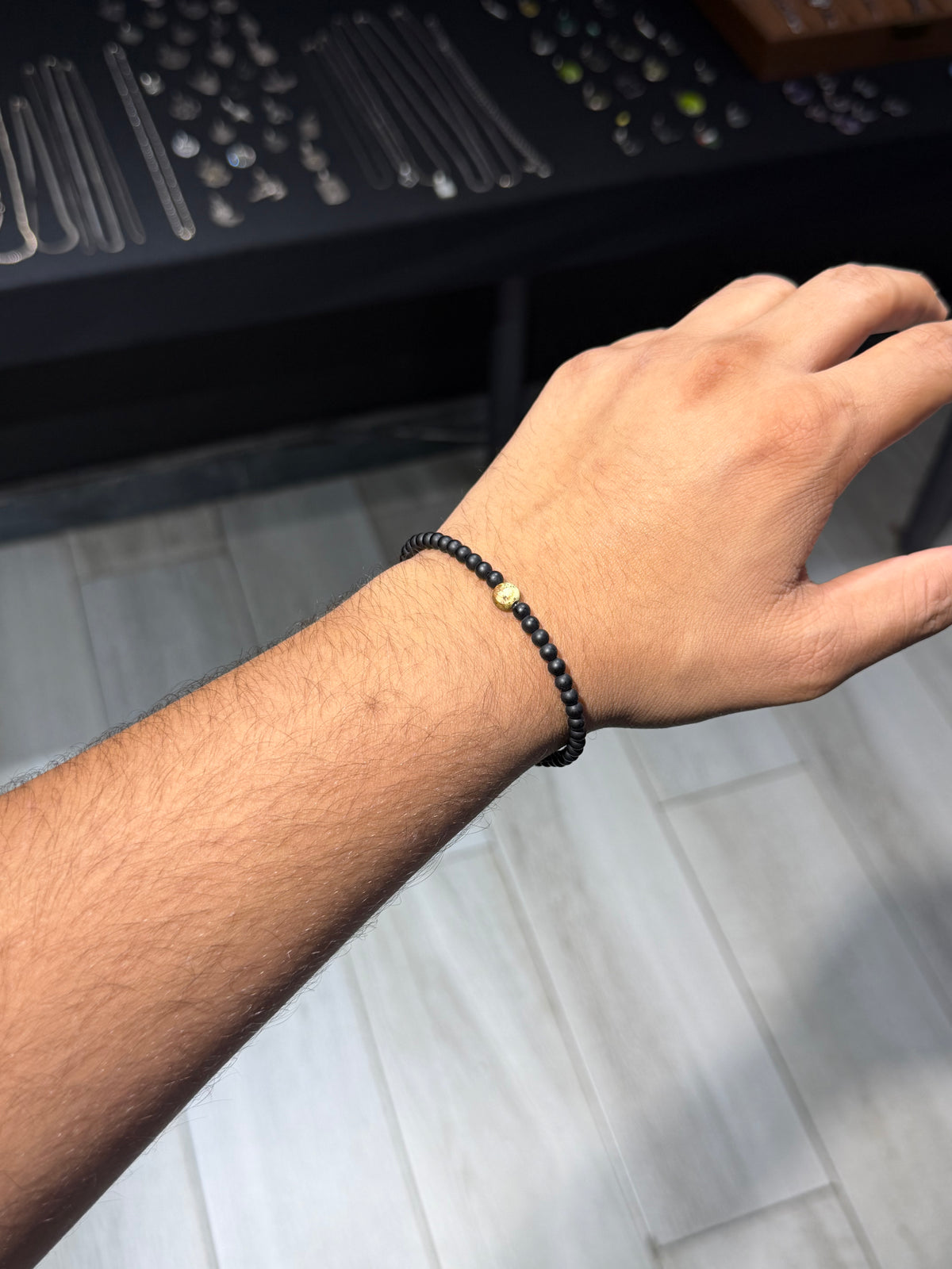 Brown Vein Beaded Bracelet