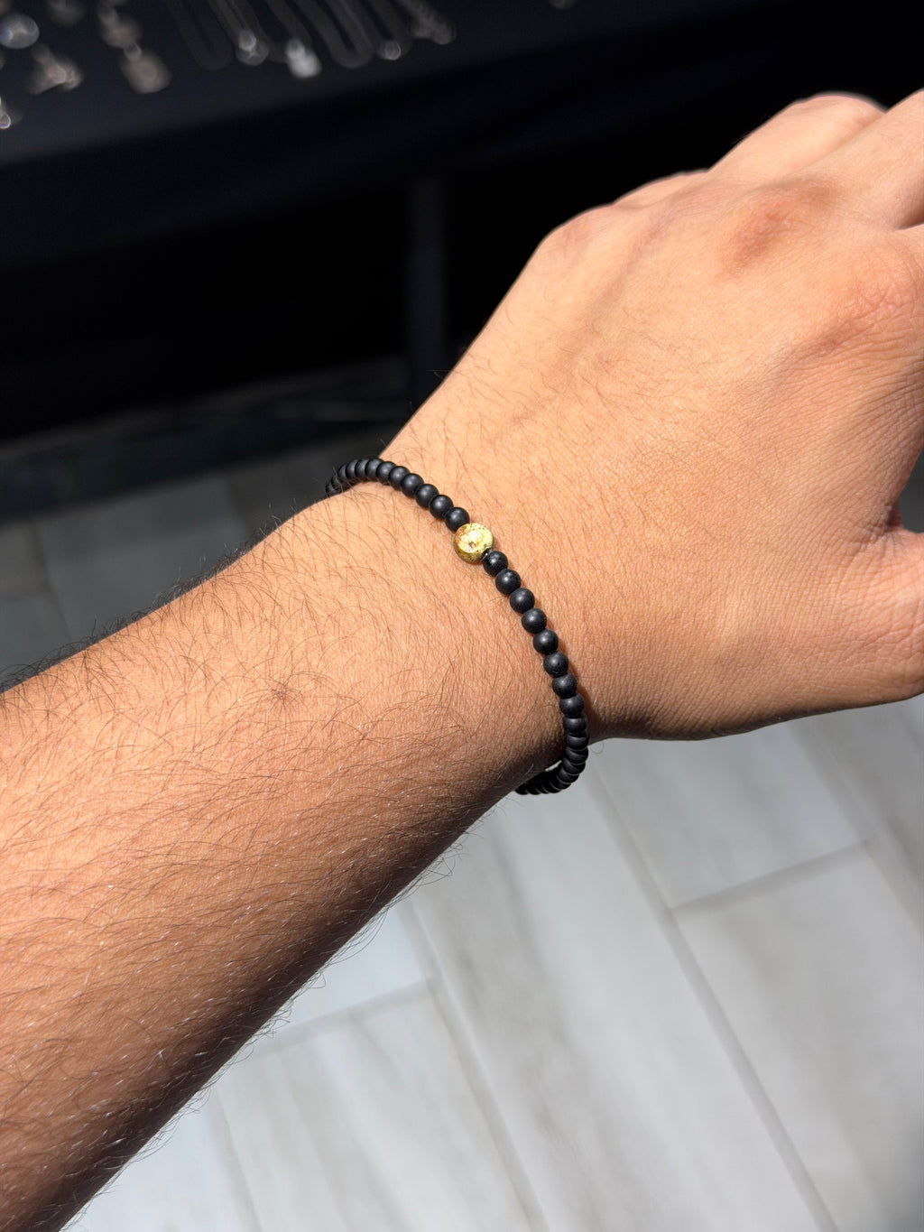 Brown Vein Beaded Bracelet