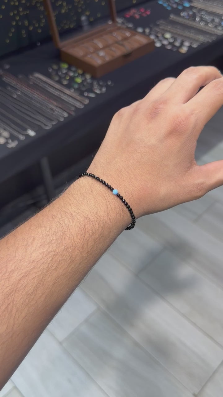 Onyx Steel Accent Bracelet